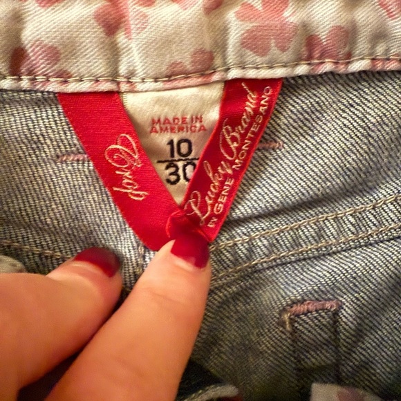 Lucky Brand Blue Jean Shorts with Distressed Hem - Picture 3 of 3